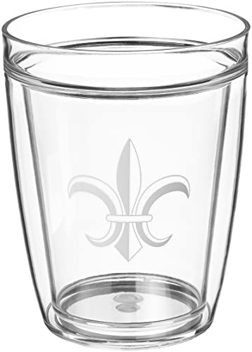 Kraftware Kasualware Collection Fleur de Lis Doublewall Drinkware, 14 Ounce - Set of 4