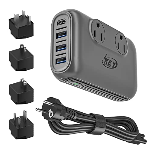 220V to 110V Converter, Key Power 230-Watt Step Down Voltage Converter & Power Converter, International Travel Power Adapter with USB C Port 18W - [Use for USA Appliance in Europe, UK, and More]