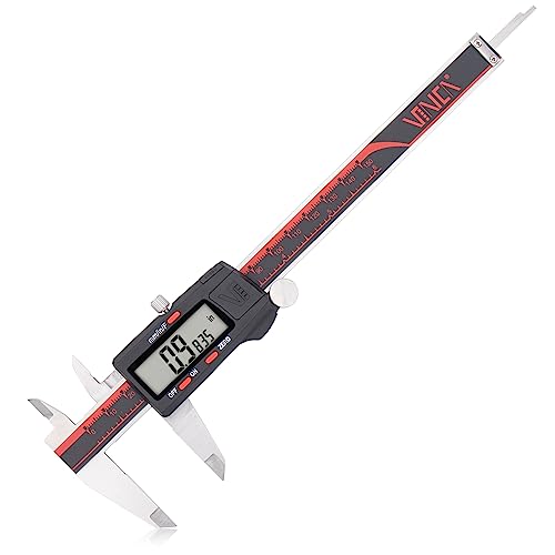 VINCA Digital Caliper, DCLA-0605 0-6 Inch/150mm, Inch/Millimeter/Fraction Conversion, Stainless Steel, Large LCD Screen