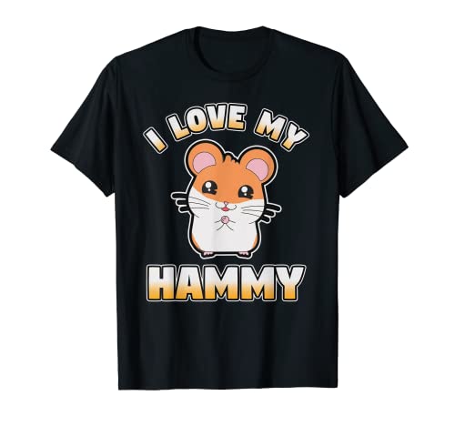 Cute Hamster Vintage I Love My Hammy Pet Hamster Lover Gift T-Shirt