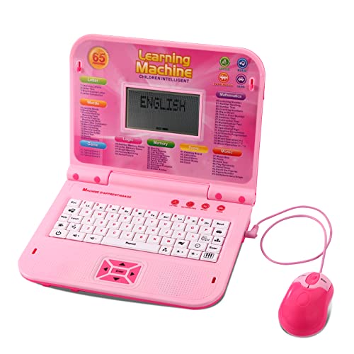 LESHITIAN Kids Laptop, Children’s Educational Learning Computer, 65 Learning Modes, LCD Screen, Keyboard and Mouse Included