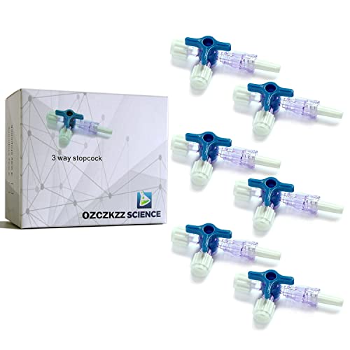 OZCZKZZ Luer Stopcocks 3-Way,Luer Connections,Sterile Individual Package,6Pcs