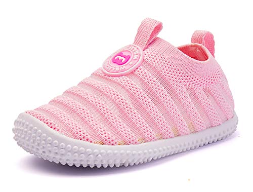 BMCiTYBM Baby Walking Shoes Boy Girl Infant Sneakers Non-Slip First Walkers 6 9 12 18 24 Months Pink Size 12-18 Months Infant