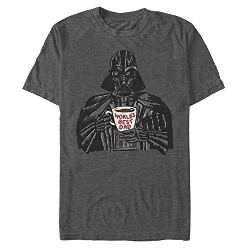 Star Wars Big & Tall Vader Dad Mug Men's Tops Short Sleeve Tee Shirt, Charcoal Heather, 4X-Large