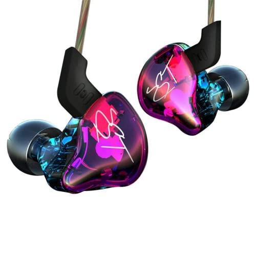 YINYOO Easy KZ ZST Colorful Hybrid Banlance Armature with Dynamic in-Ear Earphone 1BA+1DD HiFi Headset KZ in Ear Monitors Headphones Wired Earbuds IEM Earphones Gaming Earbuds (Colorful ZST Nomic)