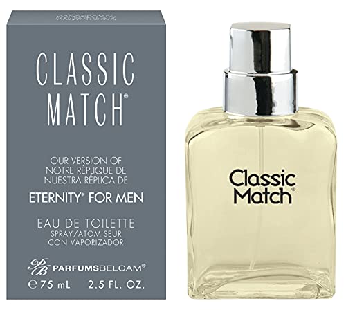 PB ParfumsBelcam Classic Match CM Eau De Toilette Spray, Our Version of Eternity for men, 2.5 Fl Oz