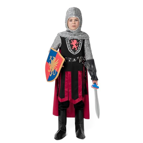 Spooktacular Creations Medieval Knight Costume for Kids, Girls, Boys California Costume Collection, Dragon Knight Costume, Halloween Knight Costumes Dress Up Parties-S