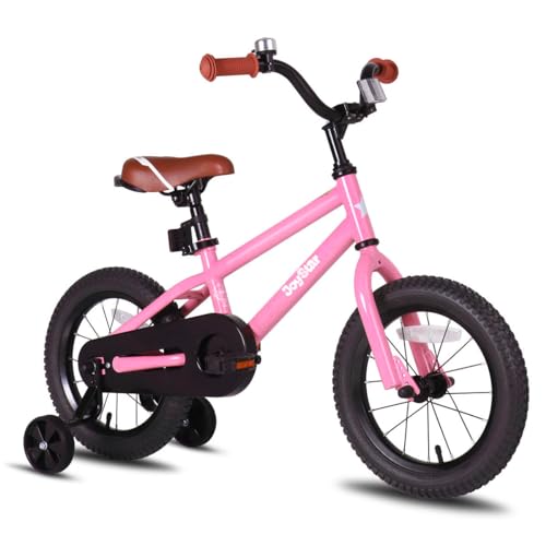 JOYSTAR 14 Inch Kids Bike for Girls 3 4 5 Years Old Girls Bicycle with Training Wheels Toddlers Bikes Age 3-5 with Foot Brake BMX Style Pink