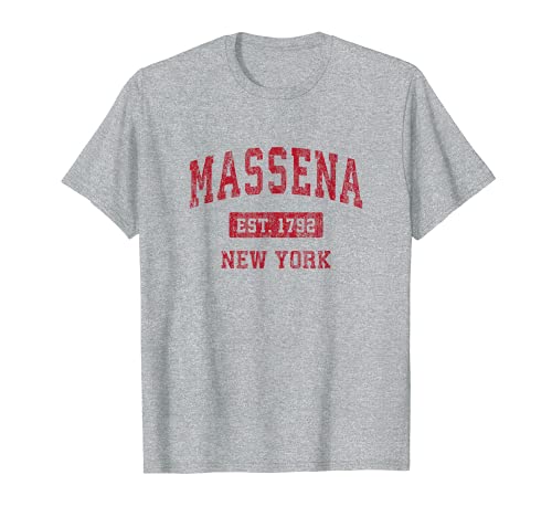 Massena New York NY Vintage Sports Design Red Design T-Shirt