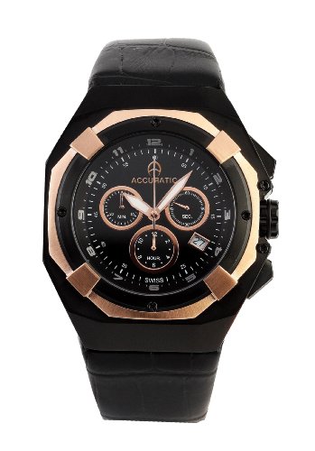 ACCURATIC Valiant Men's Stainless Steel Wrist Watch with Swiss Ronda 5030 Chrono Movement