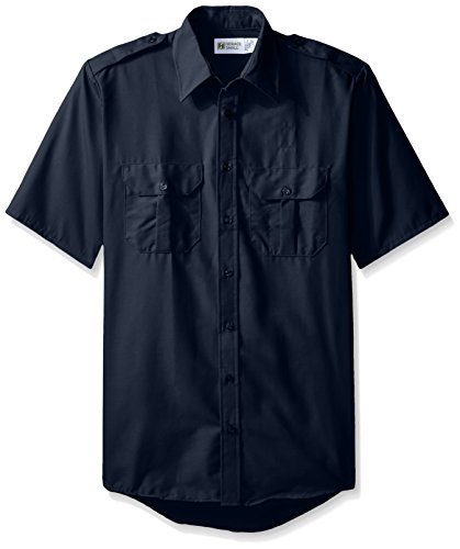 Horace Small Men's Big and Tall Classic Short Sleeve Security Shirt, Navy, Large