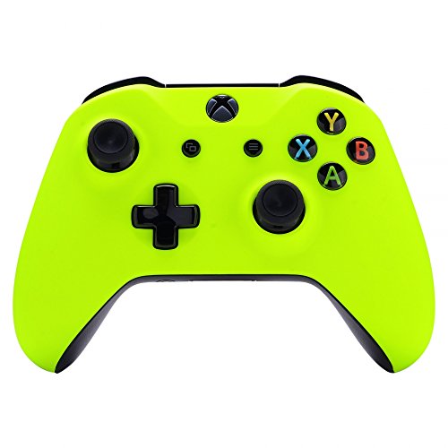 eXtremeRate Soft Touch Lime Yellow Front Housing Shell Faceplate, Comfortable Soft Grip Replacement Kit Cover for Xbox One S X Wireless Controller Model 1708 - Controller NOT Included
