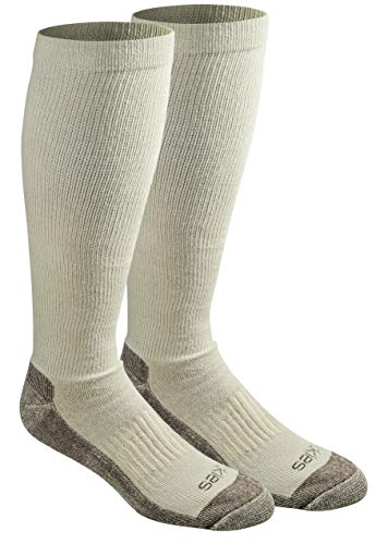 Dickies Men's Light Comfort Compression Over-The-Calf Socks, Uniform Khaki (2 Pairs), Shoe Size: 6-12