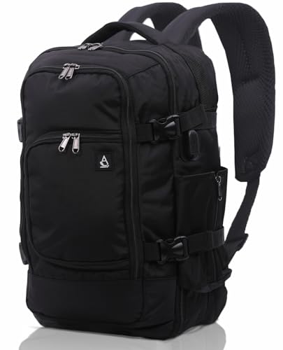 Aerolite 17x10x9” United Airlines Maximum Size Backpack Eco-Friendly Cabin Luggage Approved Travel Carry On Holdall Lightweight Shoulder Bag Flight Rucksack with YKK Zippers 5 Year Warranty