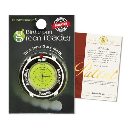 BUDDYBIRDIE Birdie Putt Green Reader | Poker Chip Style Ball Marker Compact & Stylish Golf Putting & Green Reading Aid Bubble Level High Precision Alignment Reader Tool Golf
