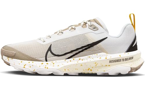 Nike Men's React Terra Kiger 9 Trail Running Shoes (White/Khaki/Vivid Sulfur/Black, US Footwear Size System, Adult, Men, Numeric, Medium, 10.5)