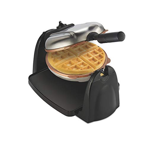 Hamilton Beach Belgian Waffle Maker with Removable PFAS-Free Durathon Nonstick Coated Plates, Easy Flip, Ceramic Grids, Black (26031)