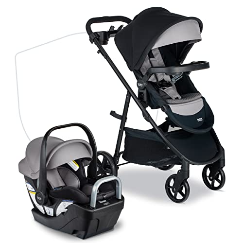 Britax Willow Brook S+ Baby Travel System, Infant Car Seat and Stroller Combo with Alpine Base, ClickTight Technology, SafeWash Insert and Cover, Graphite Onyx