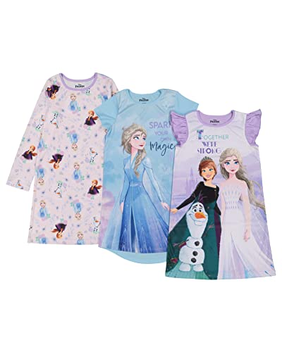 Disney Girls' Frozen 2 3-Pack Nightgown, FROZEN MAGIC 2, 8