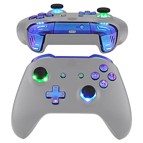 eXtremeRate Chameleon Classical Symbols Bumpers Triggers Dpad Thumbsticks Start Back ABXY Buttons Multi-Colors Luminated DTFS (DTF 2.0) LED Kit for Xbox One S/X Controller - Controller NOT Included
