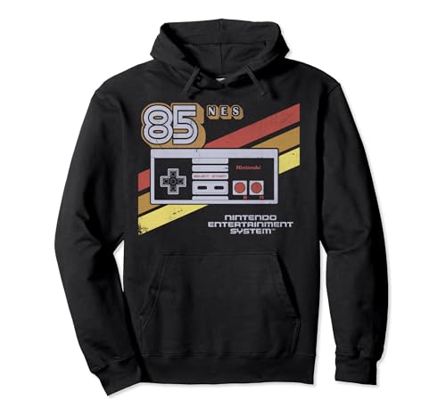 Nintendo NES Controller Retro Stripe 85 Graphic Hoodie Pullover Hoodie