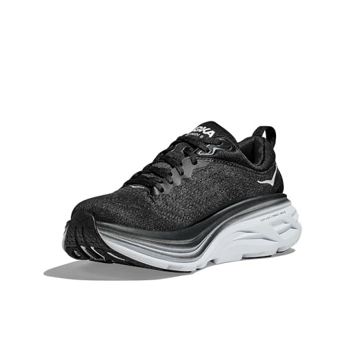 HOKA ONE ONE Bondi 8 Mens Shoes Size 10.5, Color: Black/White