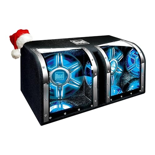 Dual Electronics BP1204 High Performance 12 inch Car Audio Subwoofers in a Tuned Bandpass Enclosure with Blue illumiNITE LED Illumination and Plexiglass Viewing Windows and 1,100 Watts of Peak Power
