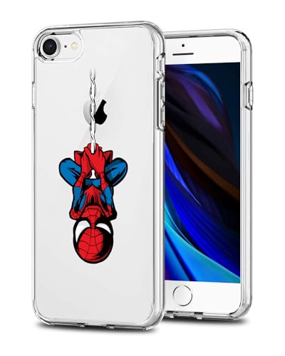 VAGILO Compatible with iPhone SE 3/2 (2022/2020 Edition) iPhone 8 and iPhone 7 for Spider-Man Clear Anti-Shock Scratch Protective Case Cover for 4.7inch - Cool Slim Cartoon Design