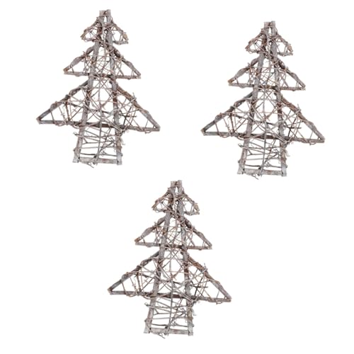 ABOOFAN 3pcs Christmas Tree Wreath Flowers Vase Hand Vase White Flower Vase Natural Vine Wreath Farmhouse Wreath Decorative Rattan Crafts Ring No-Leaf Rattan Pendant DIY Rattan Wreath Base