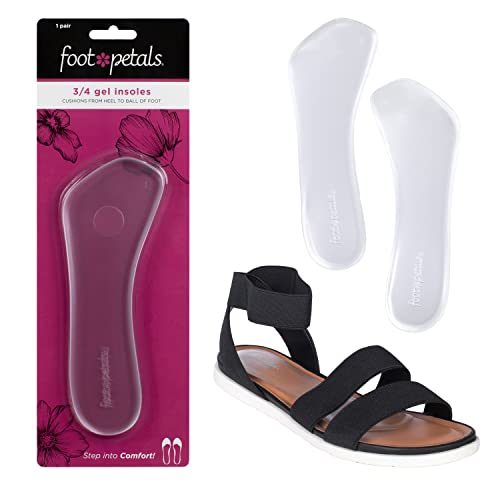 Foot Petals 3/4 Insole Cushions, Prevent Feet From Sliding Forward, Callus Prevention, Women's Heels, Wedges, Sandals, 1 pair, Gel