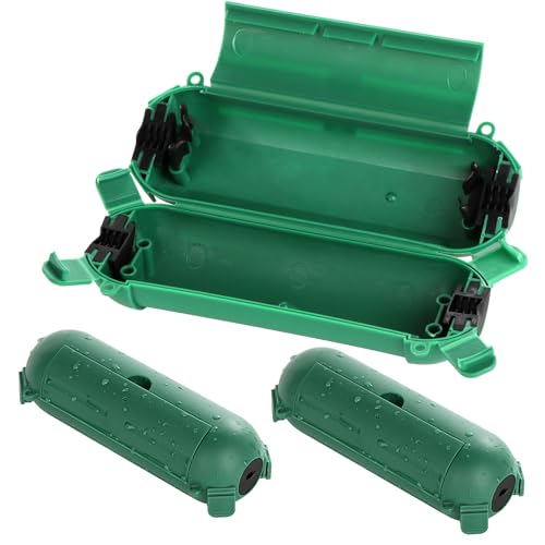 Flemoon [3 Pack] Outdoor Extension Cord Safety Cover, IP44 Waterproof Connection Protector, Weatherproof Electrical Box, Green