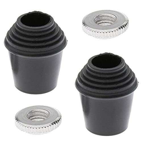 2pcs/set Threaded Bass Drum Spur/Floor Tom Leg Tips Rubber Feet w/Lock Nut
