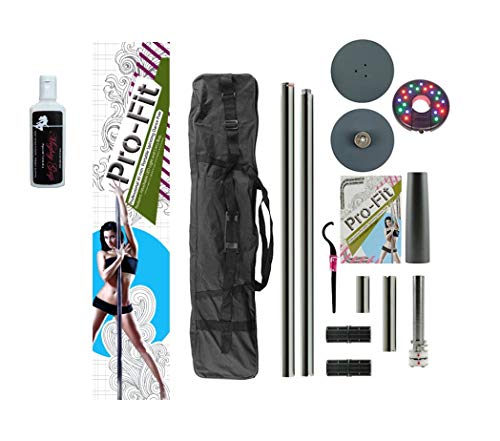 Pro-Fit 45mm Professional Portable Spinning Dance Pole with Mighty Grip Special Formula