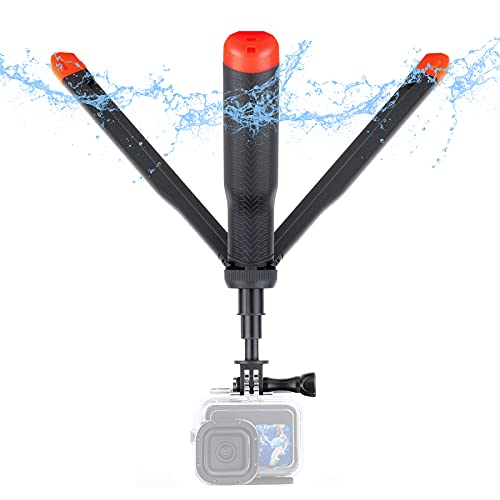 YALLSAME Floating Selfie Stick for GoPro Hero 12 11 10 9 8 7 6 5 4 Mini Max Session, Insta360, AKASO, DJI OSMO Action Camera, 4 in 1 Used as Underwater Waterproof Pole Monopod Hand Grip Tripod Stand
