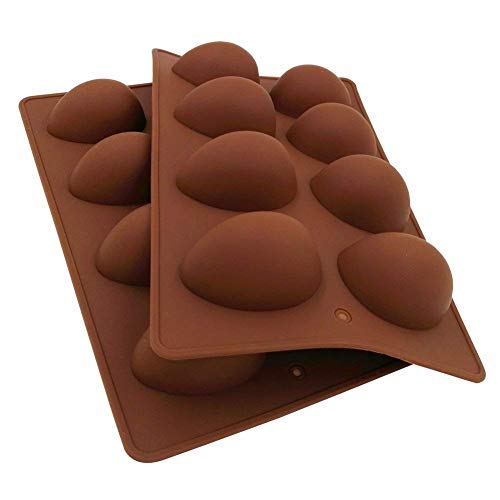EchoDone Egg Shape Soap Mold Non Stick Silicone Half Egg Mold for Soap Making, Truffles Chocolate, Candy, Jelly, Desserts, Ice Tray Backing Set Cake Mould 2 Packs