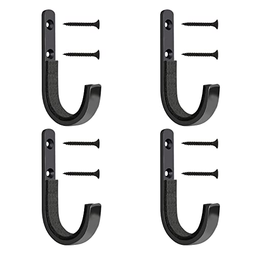 HEKAGURA Four Sets Gun Rack Storage Rifles Shotgun Hooks Wall Mount Hangers for Any Rifles Shotguns Archery Bow with Soft Padding and Heavy Duty Steel （Black）