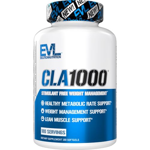 Conjugated Linoleic Acid CLA Pills - CLA 1000mg Diet Pills to Support Weight Loss Fat Burning Lean Muscle and Faster Metabolism - Stimulant-Free CLA 1000mg Safflower Based Fat Loss Support Pills - 180