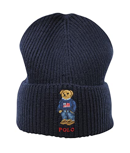 POLO RALPH LAUREN Men's Solid Flag Bear Hat, Hunter Navy