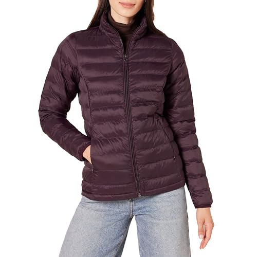 Amazon Essentials Women's Lightweight Long-Sleeve Water-Resistant Packable Puffer Jacket (Available in Plus Size), Burgundy, Small