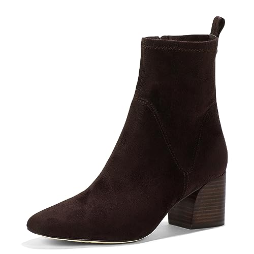 Donald Pliner Women's Birmingham Stretch Suede Mid Calf Boot, Dark Brown, 8