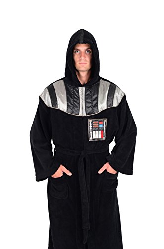 Star Wars Darth Vader Hooded Bathrobe for Men/Women | Soft Plush Spa Robe for Adults | Lightweight Fleece Shower Robe With Belted Tie | One Size Fits Most Adults
