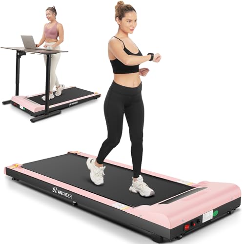 ANCHEER Walking Pad 2.5HP Under Desk Treadmill 300lbs Weight Capacity with Remote Control, Compact Electric Treadmill for Home/Gym/Office with LED Screen, Ultra-Quiet/Installation-Free