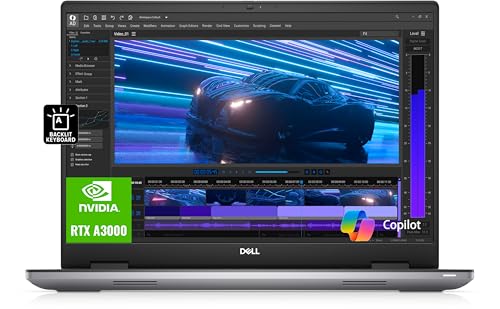 Dell Precision 7000 7670 Mobile Workstation (RTX A3000 12GB GPU, 16' FHD+, Intel 16-Core i7-12850HX, 64GB RAM, 2TB SSD), Laptop for Business, Designer, Architect, Win 11 Pro, 3-YR WRT, w/AI Copilot