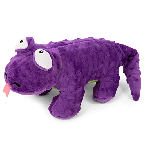goDog Action Plush Lizard Animated Squeaky Dog Toy, Chew Guard Technology - Purple, One Size