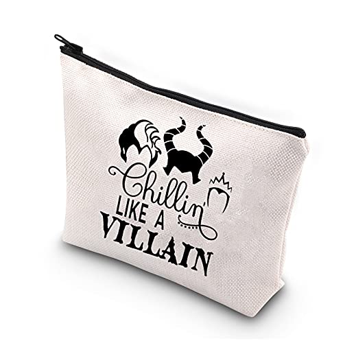 BDPWSS Evil Queen Makeup Bag Chillin' Like a Villain Cosmetic Bag For Villain Fans Gift Bad Princesses Travel Pouch (Chilling like vill)
