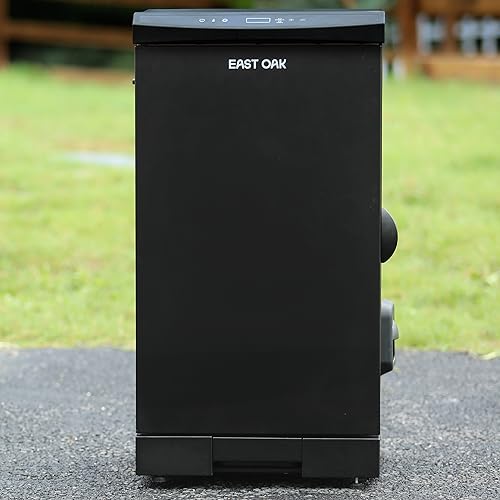 EAST OAK 30-inch Electric Smoker with Side Wood Chip Loader, 725 sq inches, Extra Long Consistent Smoking Smokers with Digital Control and 4 Removable Racks for Outdoor Kitchen, BBQ, Backyard, Black