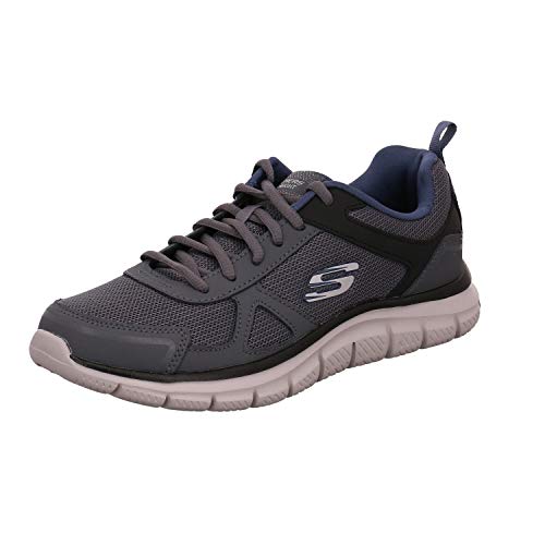 Skechers Men's Track Scloric Oxford, Gray/Navy, 10.5 2E US