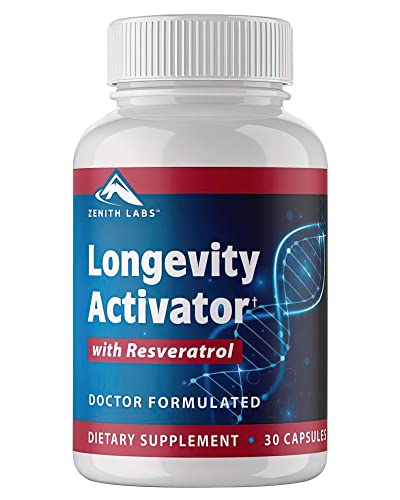 Zenith Labs Longevity Activator Anti-Aging Supplement Dietary Supplement, Natural Antioxidants with Resveratrol - Supports Immune Function and Healthy Memory