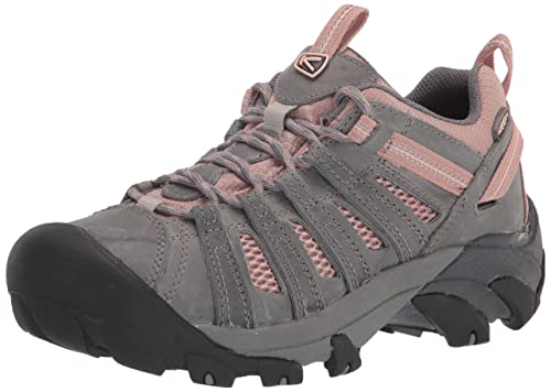 KEEN Women's Voyageur Low Height Breathable Hiking Shoes, Drizzle/Fawn, 8