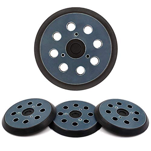 AxPower 4 Packs 5 inch 8 Hole Replacement Sander Pads 5' Hook and Loop Sanding Backing Plates for Makita 743081-8 743051-7, DeWalt 151281-08 DW4388, Porter Cable, Hitachi 324-209